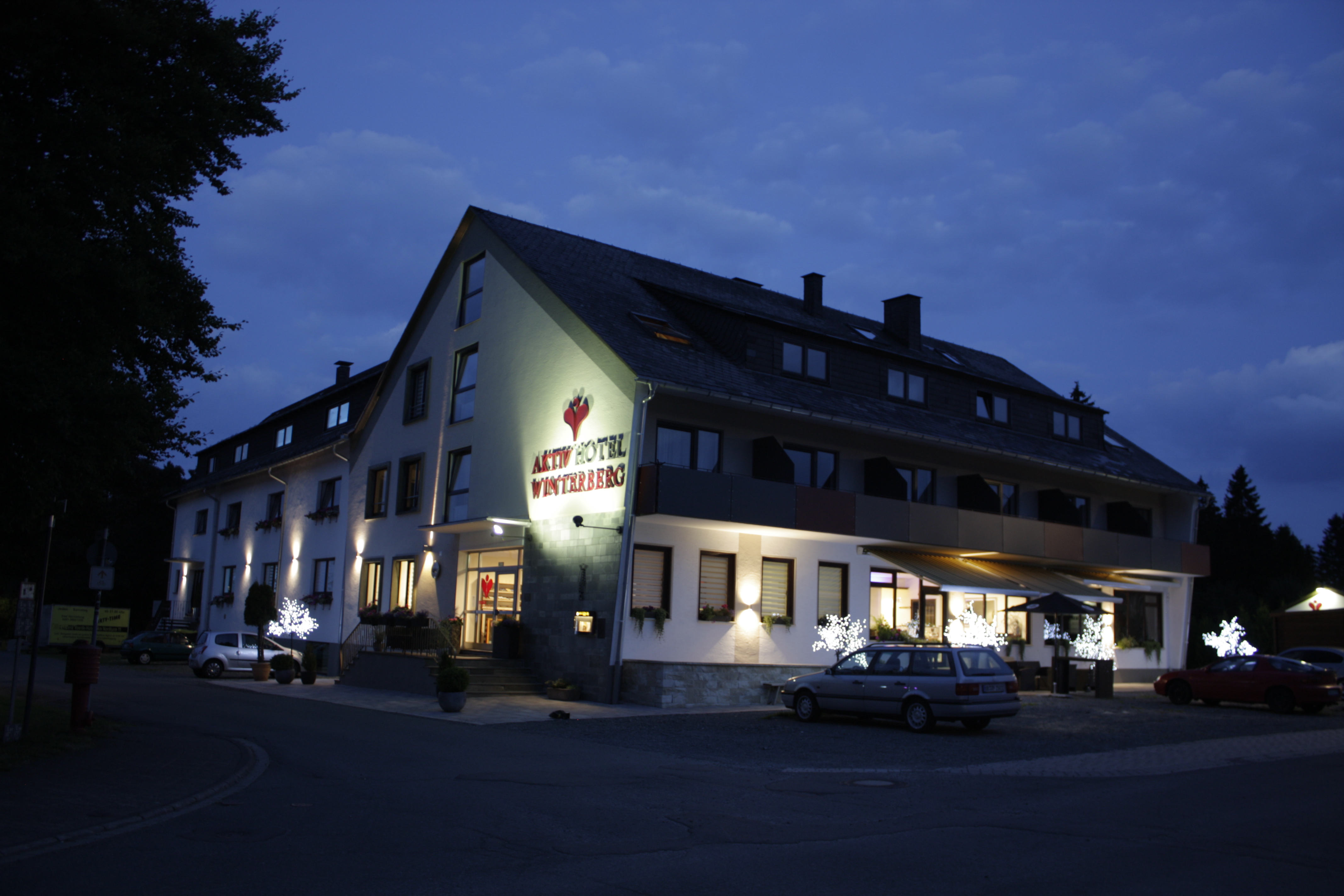 Aktivhotel Winterberg bei Nacht im Winter